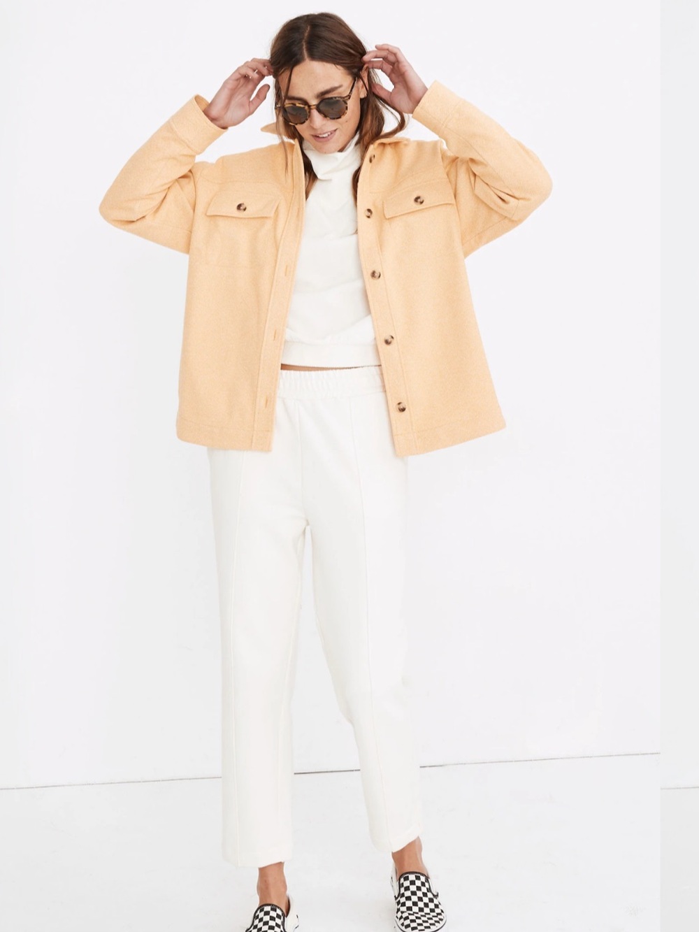 MADEWELL BRUSHED HERRINGBONE KNIT SHIRT JACKET